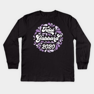 Tulsi Gabbard 2020 Purple Retro Paisley Kids Long Sleeve T-Shirt